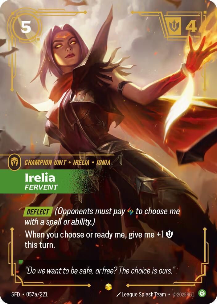 Irelia, Fervent — SFD-057a/221 | English Alt Art Foil | Riftbound Spiritforged